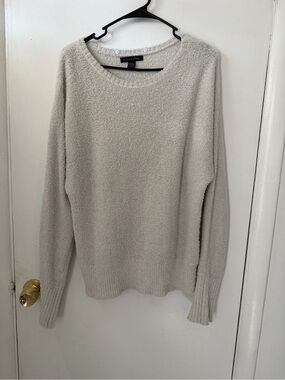 Light Cream Plush Crewneck Sweater